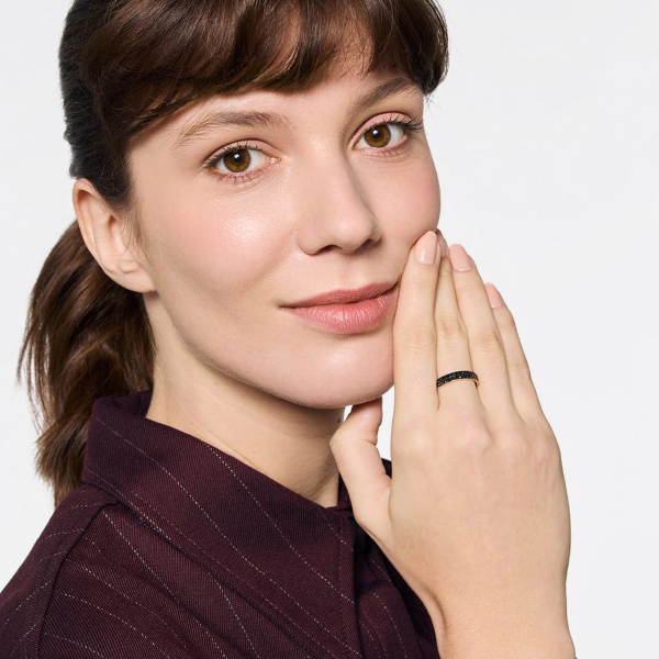 Pierścionek złoty z czarnymi diamentami - Midnight