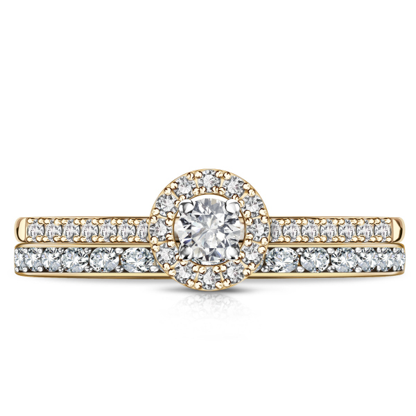 Pierścionek złoty z diamentami H/SI - 0,33 ct - Metropolitan