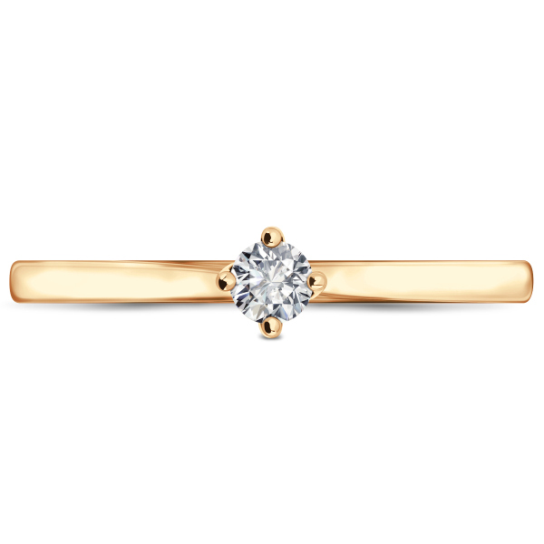 Pierścionek złoty z diamentem YES Hearts & Arrows - 0,08 ct - Valentine