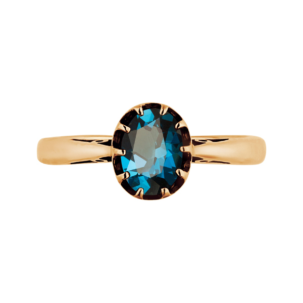 Pierścionek złoty z topazem - Kolekcja Wiktoriańska