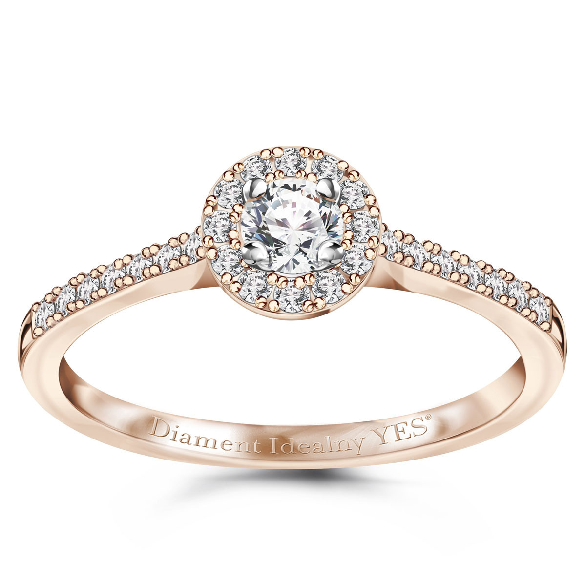 品質保証 z złota białego z Pierścionek Diamentem YES Idealnym アクセサリー