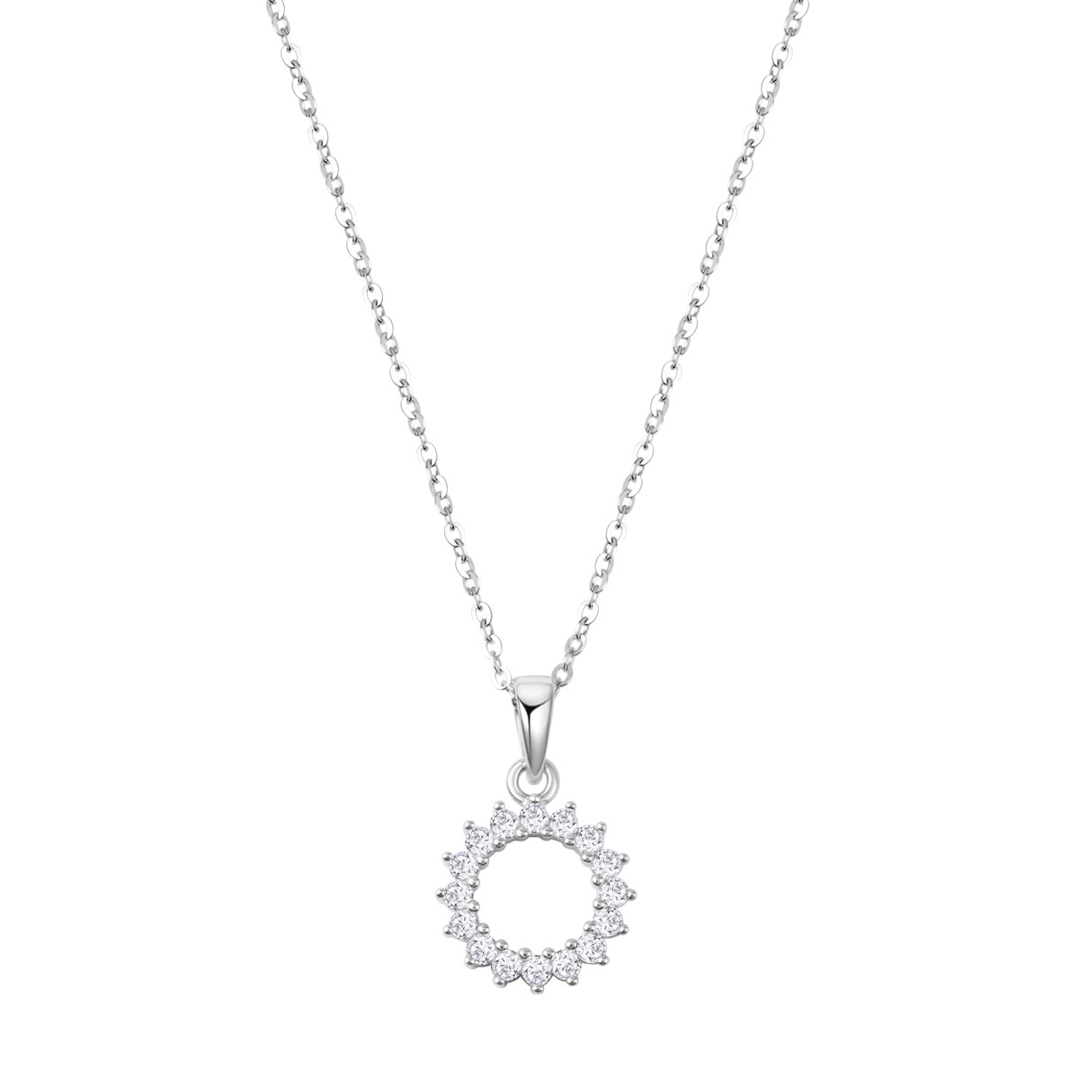 Naszyjnik srebrny z cyrkoniami - Unique (NW47514 - 38850) Naszyjnik srebrny z cyrkoniami - Unique (NW47514 - 38850)