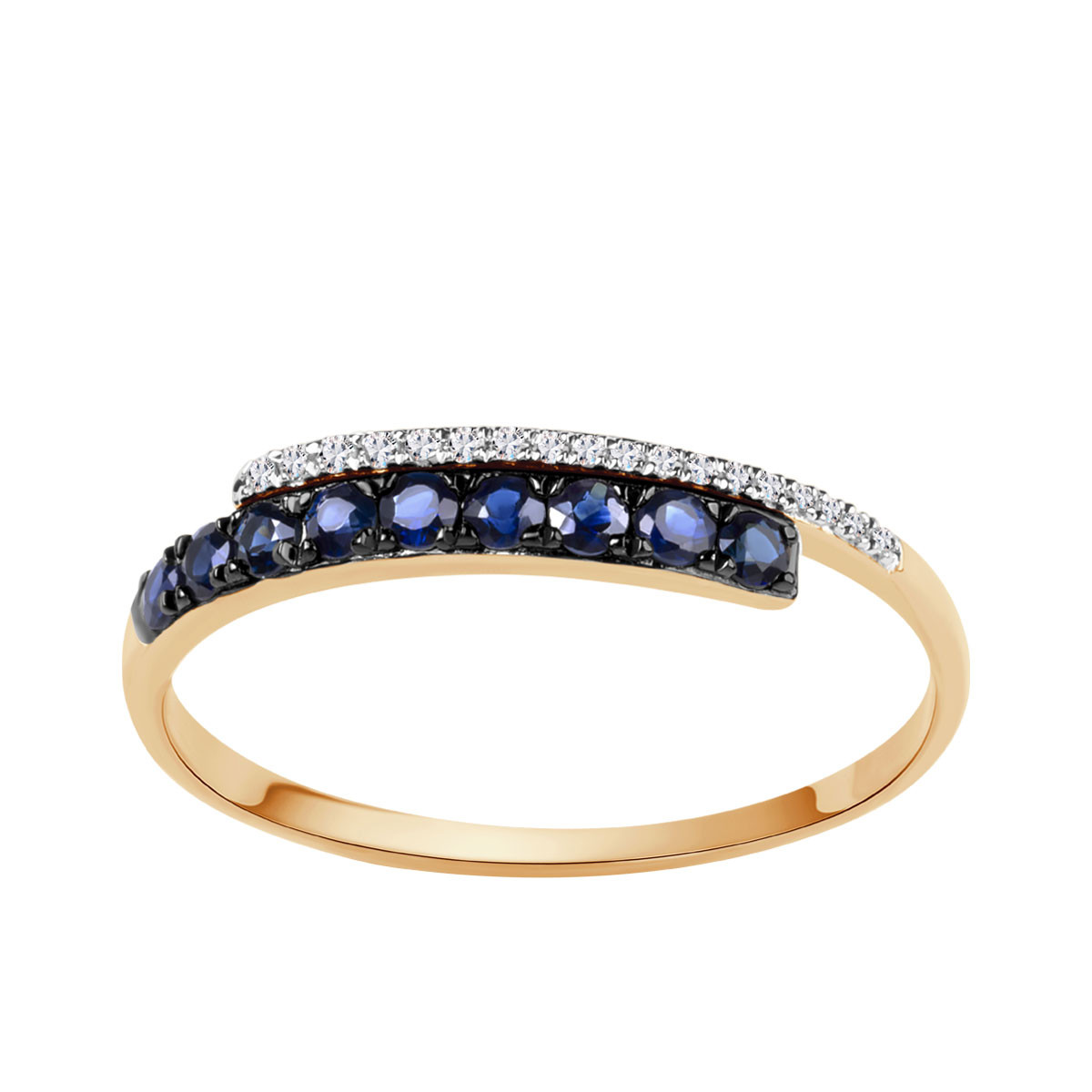 Pierścionek złoty z diamentami i szafirami (20492S - 47031)