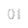 Kolczyki srebrne z cyrkoniami - liście - 1,7 cm - Flora