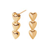 Kolczyki srebrne pozłacane - serca - Simple