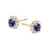 Kolczyki złote z tanzanitami i diamentami