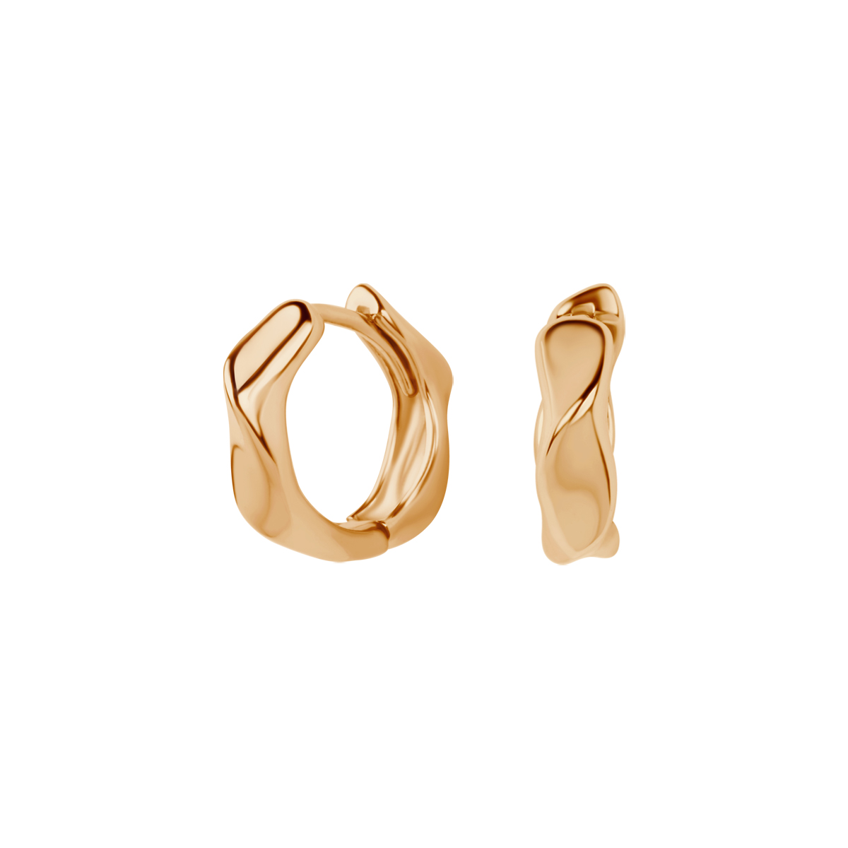 YES Kolczyki srebrne pozłacane - koła - 1,4 cm - Twist