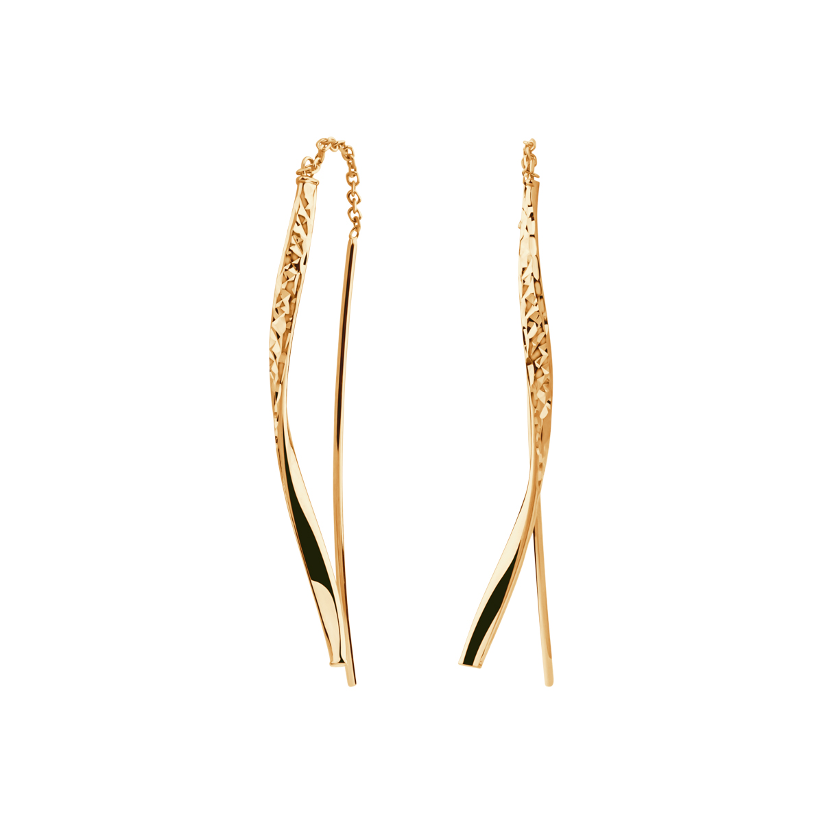 Kolczyki złote wiszące - przeciągane