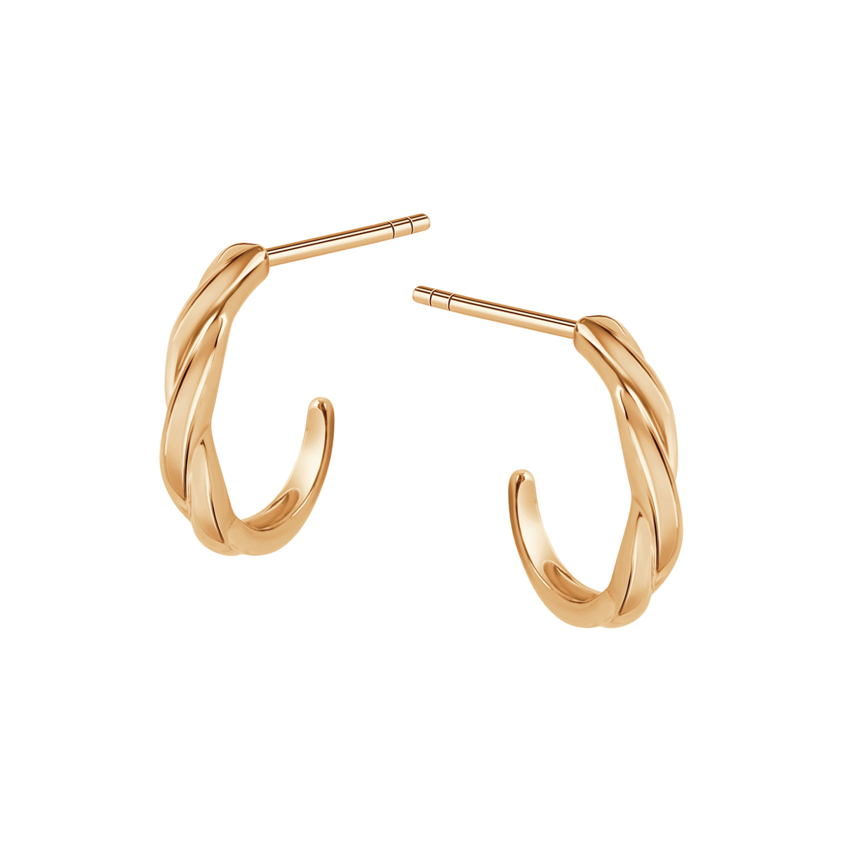 YES Kolczyki srebrne pozłacane - Twist