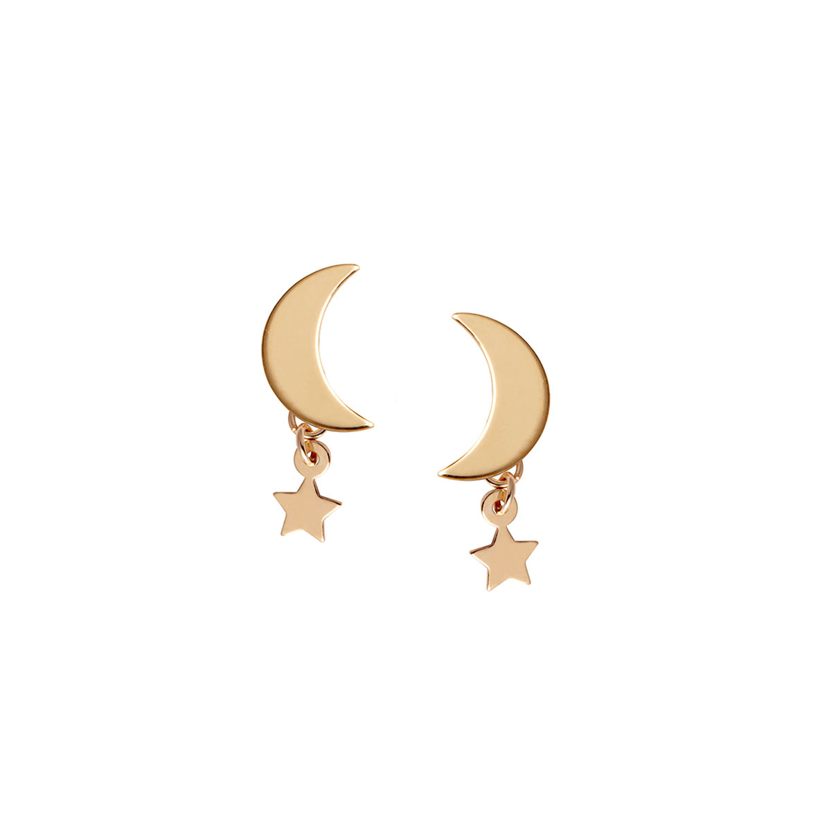 YES Kolczyki złote - księżyc - Eclipse